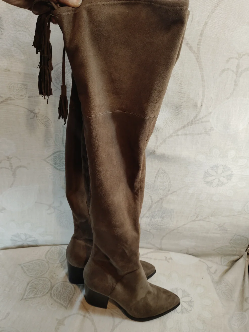 Marc Fisher Tall Olive Green Suede Over-the-Knee Boots